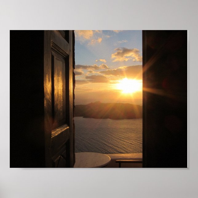 Santorini Sunset Poster (Frente)