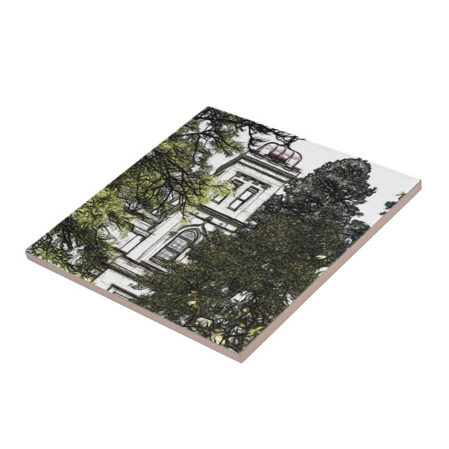 Santuário entre o Azulejo Cerâmico das Árvores (Lateral)