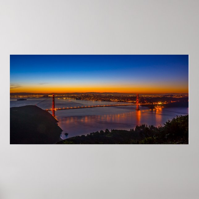 São Francisco no Dawn Panorâmica Poster (Frente)