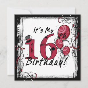 São os meus 16º convites de festa de aniversário