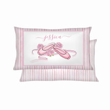 Sapatilhas de Ballet Rosa e Branco com Listras de 