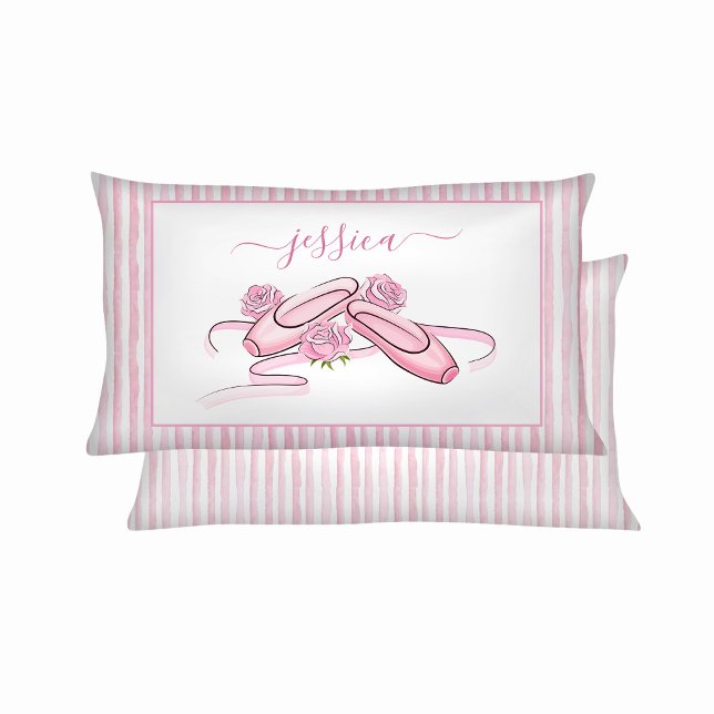 Sapatilhas de Ballet Rosa e Branco com Listras de  (Criador carregado)