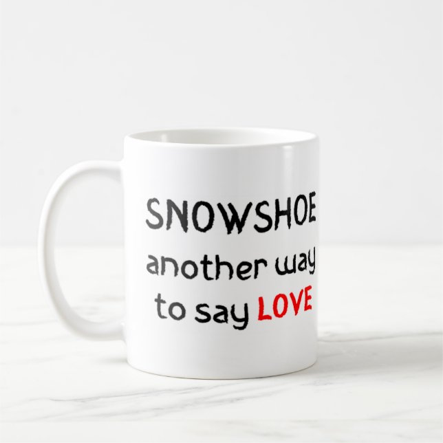 sapato de neve adoro caneca de café (Esquerda)