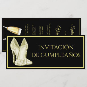 Sapatos Brilhantes Espanhóis e Convite de Aniversá