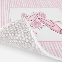 Sapatos de Ballet Rosa e Branco com Listras de Aqu
