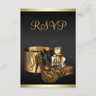 Sapatos de salto alto Leopard Dourado RSVP