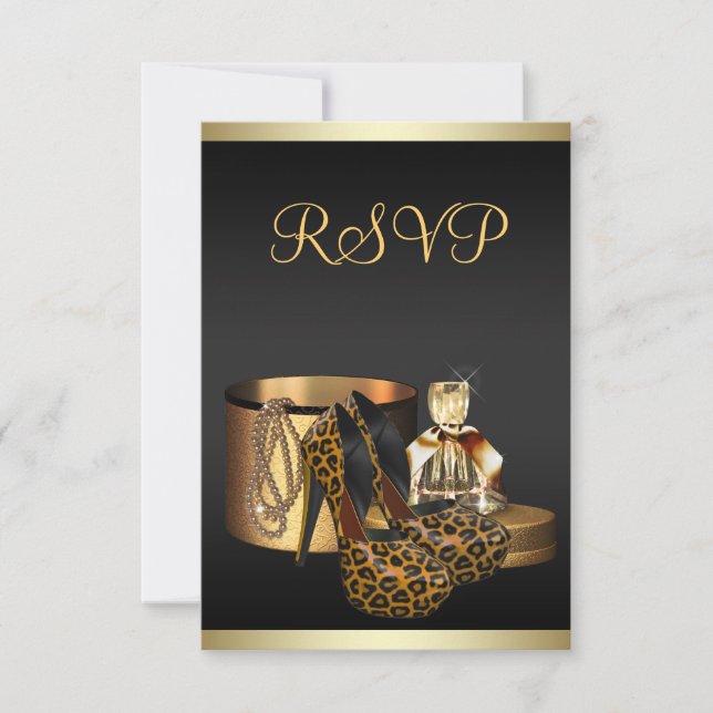 Sapatos de salto alto Leopard Dourado RSVP (Frente)