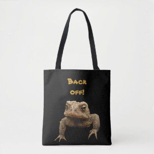 Sapo Americano diz "Back Off Animal Tote Bag"