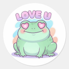 Sapo Amor U Adesivo Sapo Fofo Olhos de Coração Rom