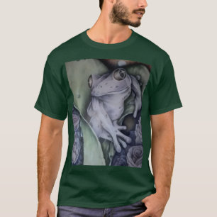 Sapo Arbóreo e Rosas — Camiseta de Arte Original