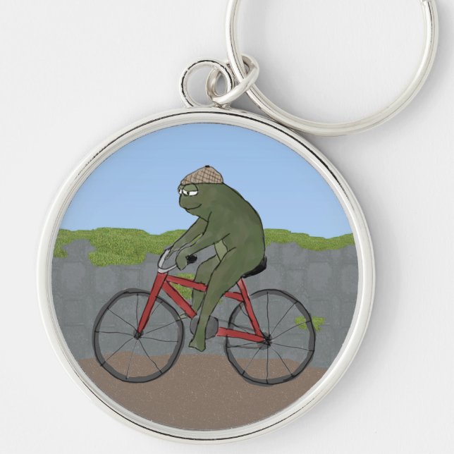 Sapo cavalheiro em uma Chaveiro de bicicleta (Frente)
