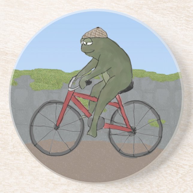 Sapo cavalheiro numa Porta copos de bicicleta (Frente)