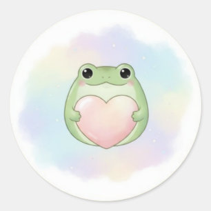 Sapo de Amor Mínimo Adesivo Sapo Fofo Segurando Co