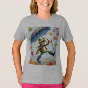 Sapo de camiseta Engraçado de outono na chuva