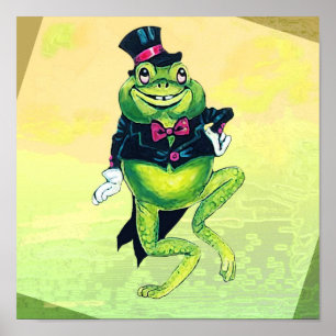Sapo de de dança - Poster verde de smoking