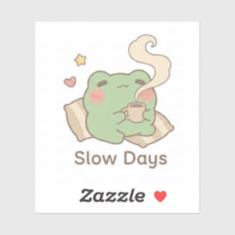 Sapo de Dias Lentos Adesivo | Sapo Kawaii Fofo e A