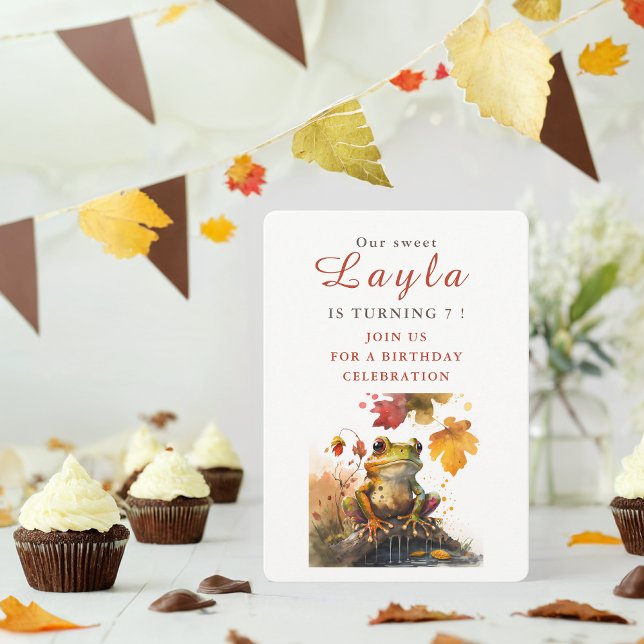 Sapo de outono - Cartão de Convite de Aniversário (Criador carregado)