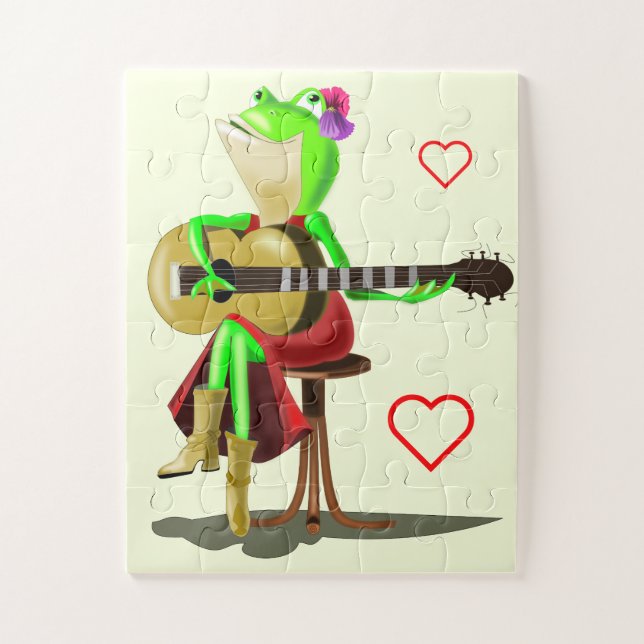 Sapo de Tocar Quebra-cabeça de Violão (Vertical)