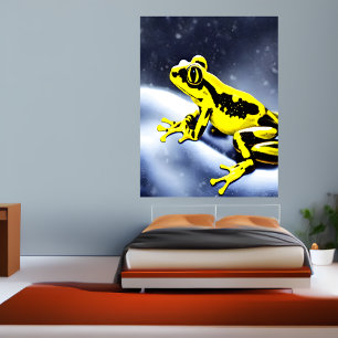 sapo de veneno de ouro na neve AI Art Poster