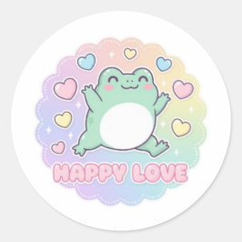 Sapo do Amor Feliz Adesivo Sapo Saltitante Fofo Co