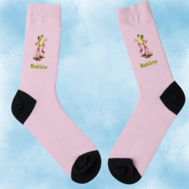 Sapo em Botas Rosa Fofo em Poça de Chuva Monograma
