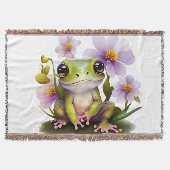 Sapo em branco no cobertor das flores (Frente)