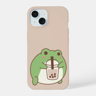 Sapo Fofo Bebendo Chá de Bolha Estética Kawaii i