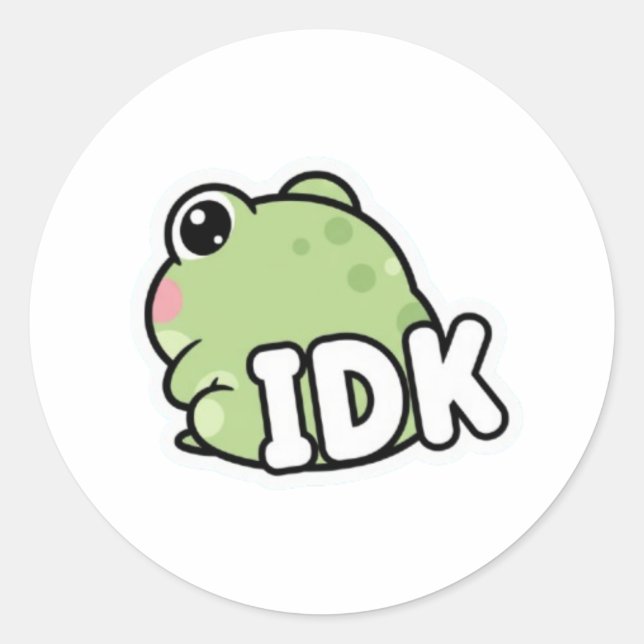 Sapo IDK Adesivo Fofo Sapo Ignorando Meme Minimal  (Frente)