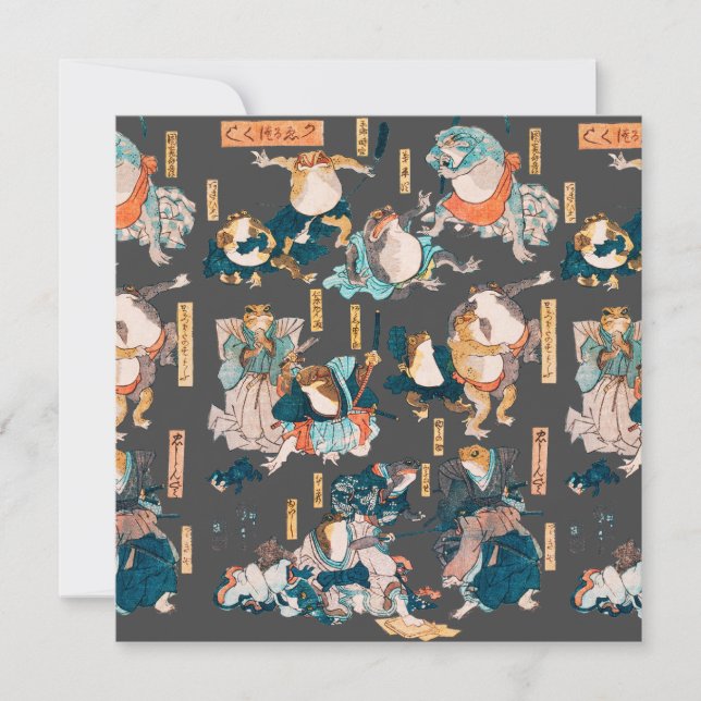 Sapo japonês ukiyo-e Froggies (Frente)