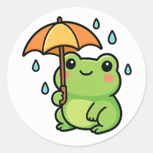 Sapo Kawaii de Dia Chuvoso Adesivo