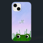 sapo numa lagoa que espreita através de monograma<br><div class="desc">Este sapo bonito, caso da Samsung, apresenta um olhar de sapo verde na borda inferior do caso, como se o sapo estivesse parcialmente submerso em uma lagoa, mas vigiando o que pode estar se aproximando da distância, espiando algumas lâminas de grama sob um céu azul que tem uma matiz pitada...</div>