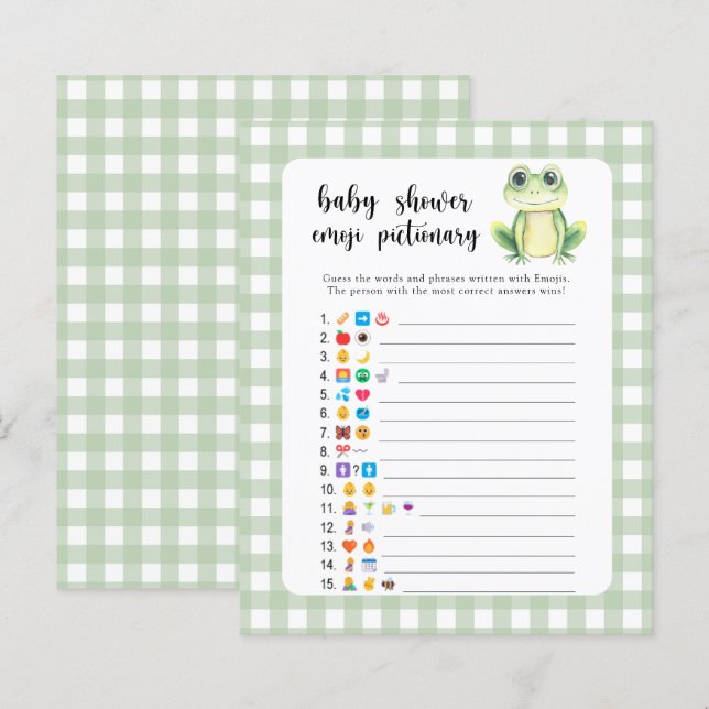 Sapo pequeno - jogo de adivinhação com emojis para (Frente/Verso)