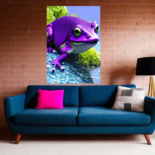 Sapo roxo e branco   AI Art Poster