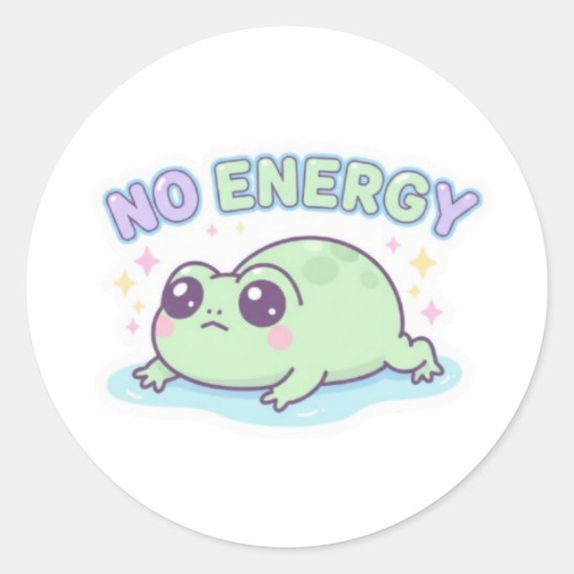 Sapo Sem Energia Adesivo Sapo Cansado Arrastando M (Frente)