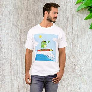 Sapo Surfando Numa Camisa De Onda