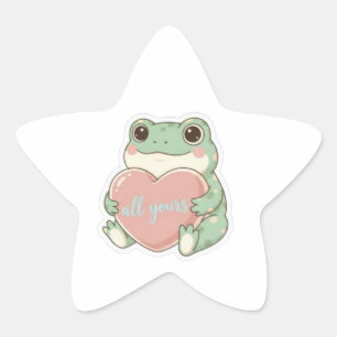 Sapo Todo Seu Adesivo Sapo Fofo Abraçando Coração