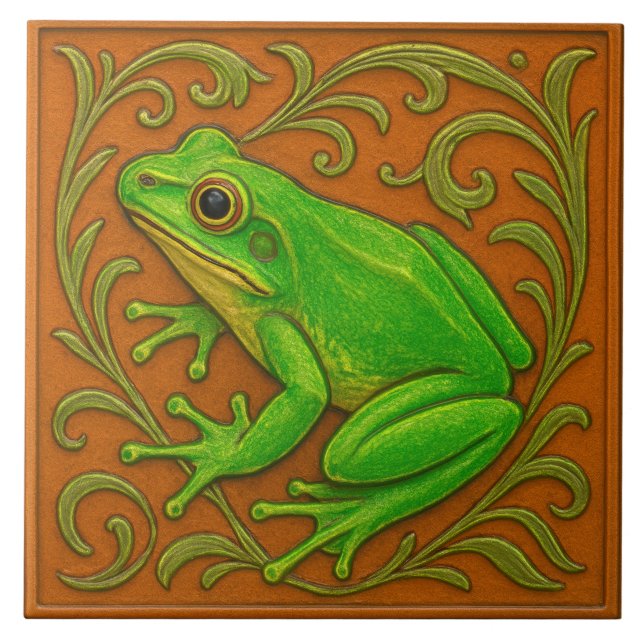 Sapo Verde Americano - Azulejo cerâmico (Frente)