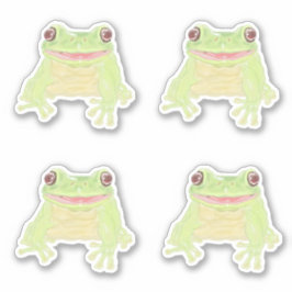 Sapo verde de árvore elegante - adesivo de corte 4