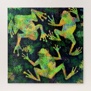 Sapos coloridos, Jigserra Quebra-cabeça - Pintura