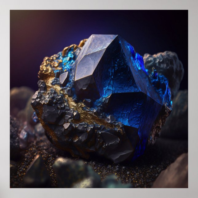 Sapphire Ore Macro Poster - Impressão de Rock Meta (Frente)