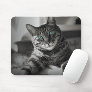 Sapphire Soul - Olhar Silencioso Mouse Pad de Arte