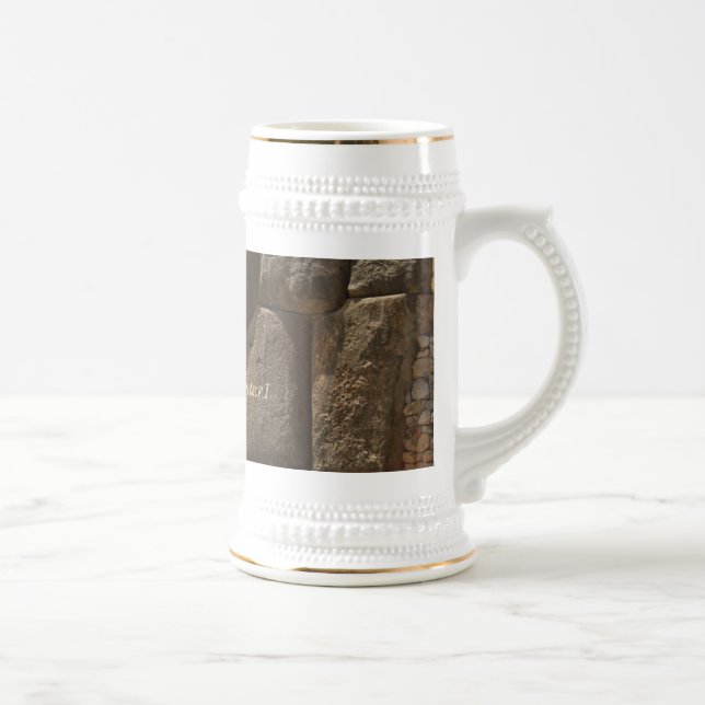 Saqsaywaman branco/ouro caneca de cerveja de 650 (Direita)