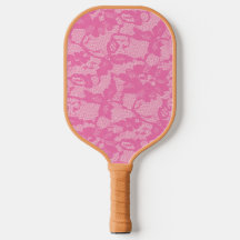 Saque de Honra Estampa de Renda Rosa Raquete de Pi