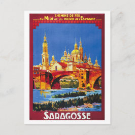 Saragoça, Espanha, cidade, cartão postal de viagem