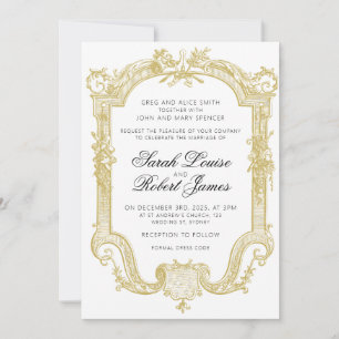 Sarah - Convite Formal para Casamento Dourado Anti