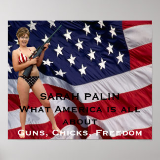 Sarah Palin Guns, Pintinhos, Liberdade Poster