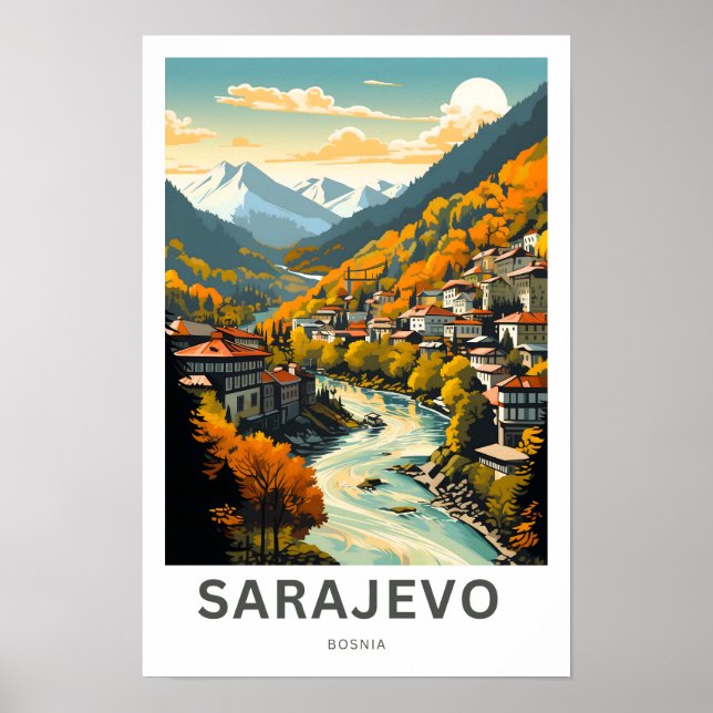 Sarajevo Bósnia Viagem Impressão (Frente)