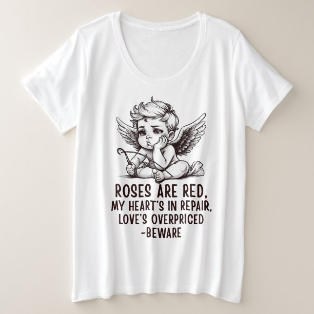 Sarcastic Anti-Valentine Cupid T-Shirt (Frente do Design)