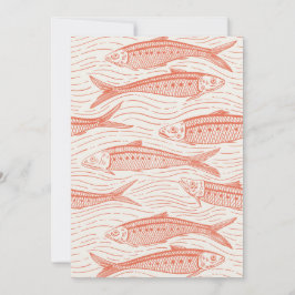Sardinhas em Movimento em coral e branco fosco