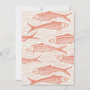 Sardinhas em Movimento em coral e branco fosco